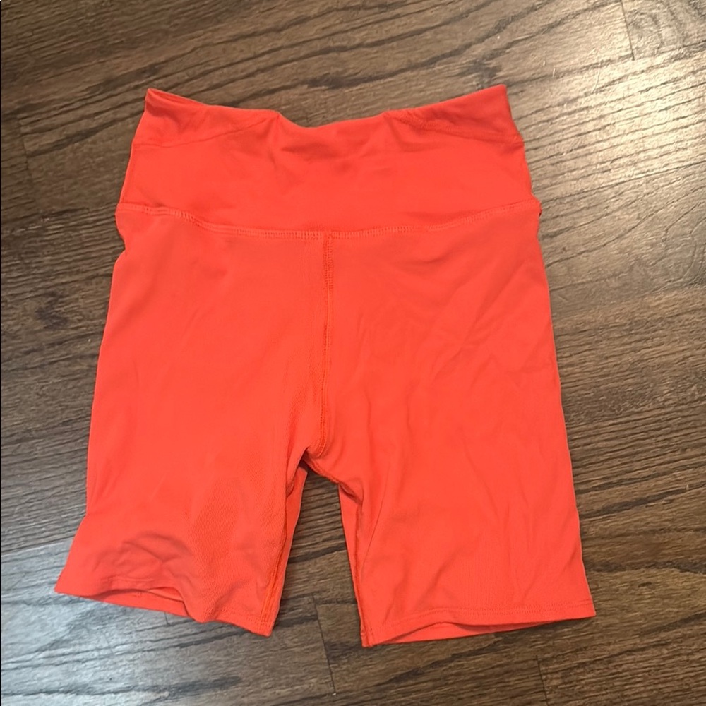 Women's Orange High-Waisted Shorts